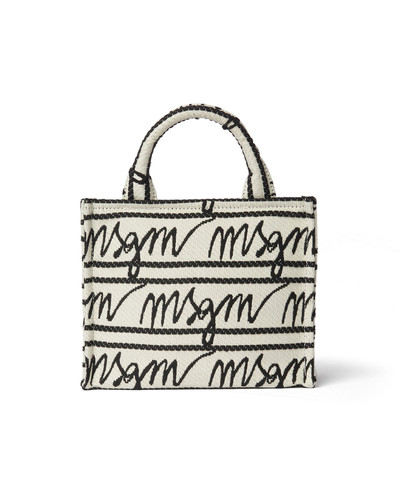 MSGM Small anvas tote bag with jacquard logo outlook