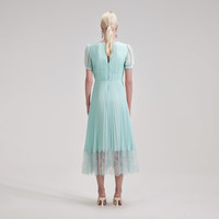 self-portrait Blue Chiffon Crossover Midi Dress | REVERSIBLE