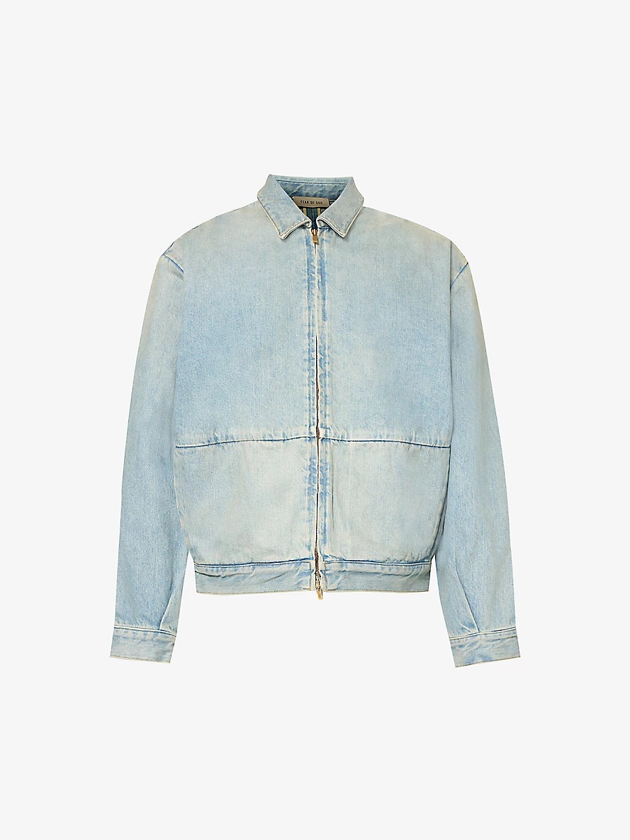 Brand-patch relaxed-fit denim jacket - 1