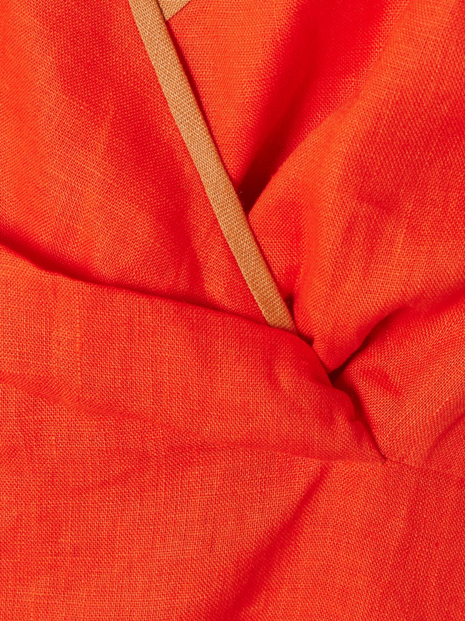 Panettone wrap-effect linen halterneck midi dress Orange - 4