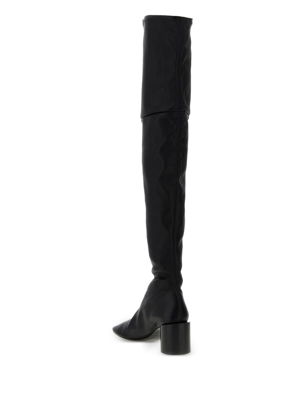 60mm leather round-toe boots - 4