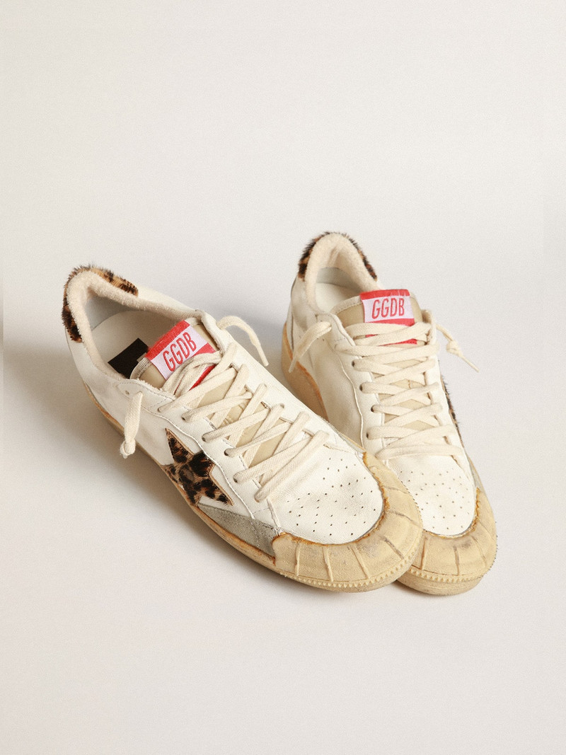 Golden Goose Ball Star in nappa with leopard-print pony skin star and heel tab outlook