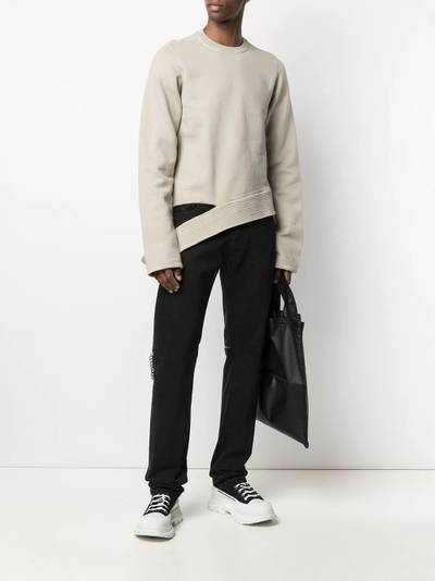 Rick Owens DRKSHDW torn-hem long-sleeve sweatshirt outlook