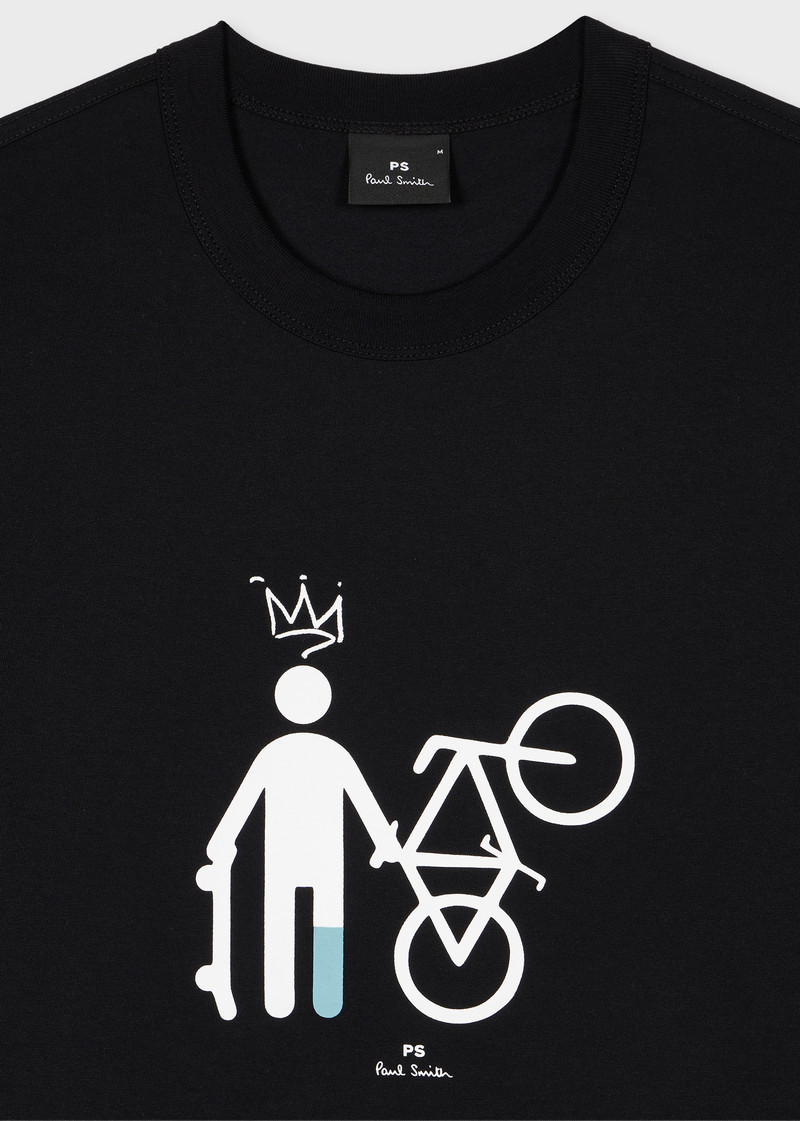 Paul Smith Black 'Skater Bike' Print T-Shirt outlook