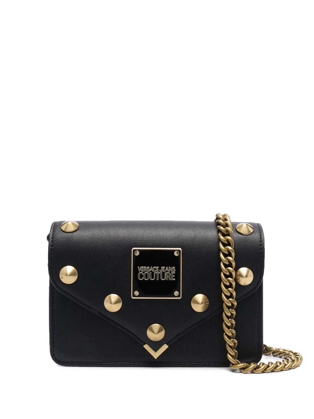 studded flap satchel bag - 1