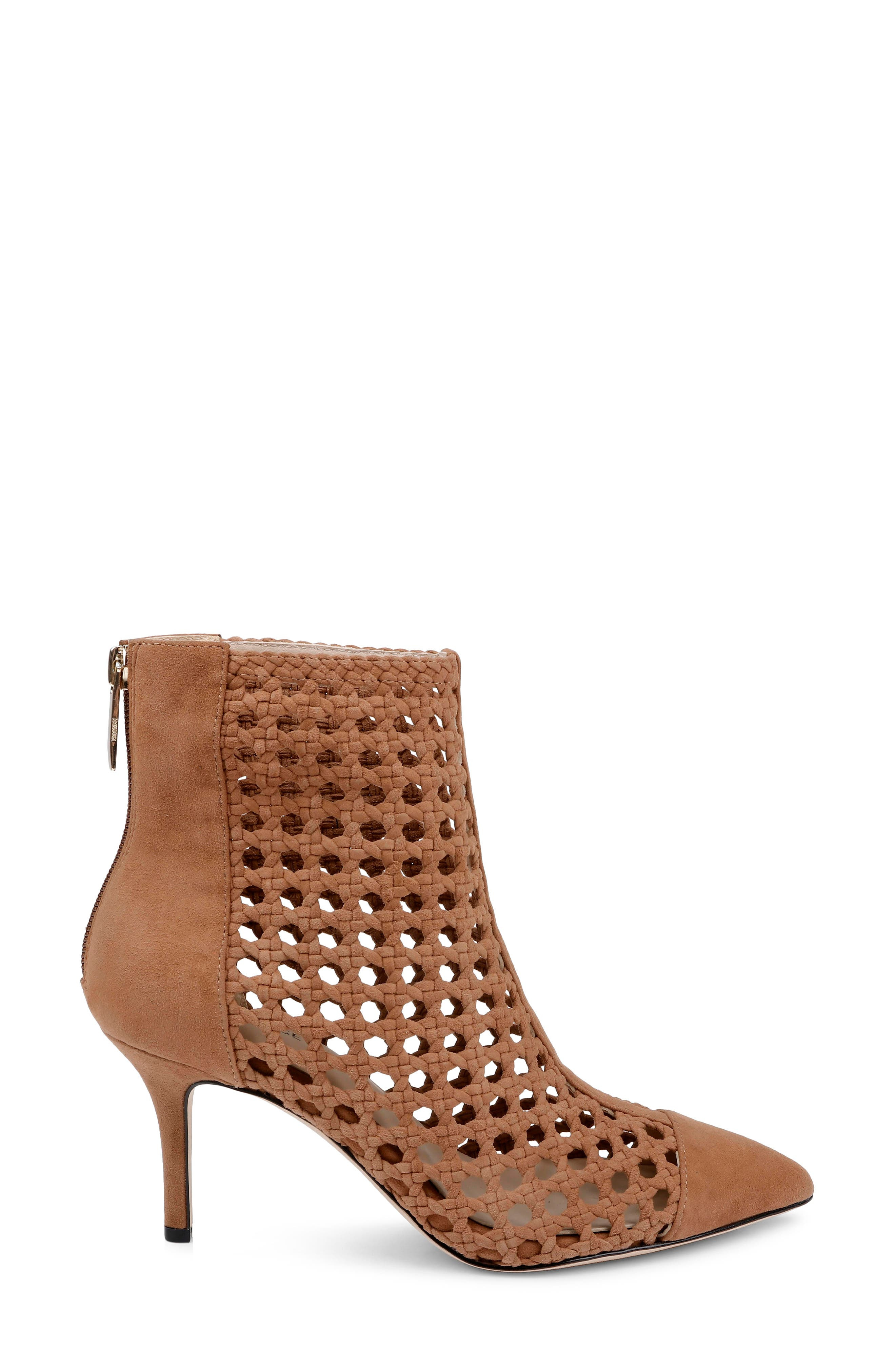 L'AGENCE Josefine Open Weave Bootie in Sand Suede at Nordstrom - 3