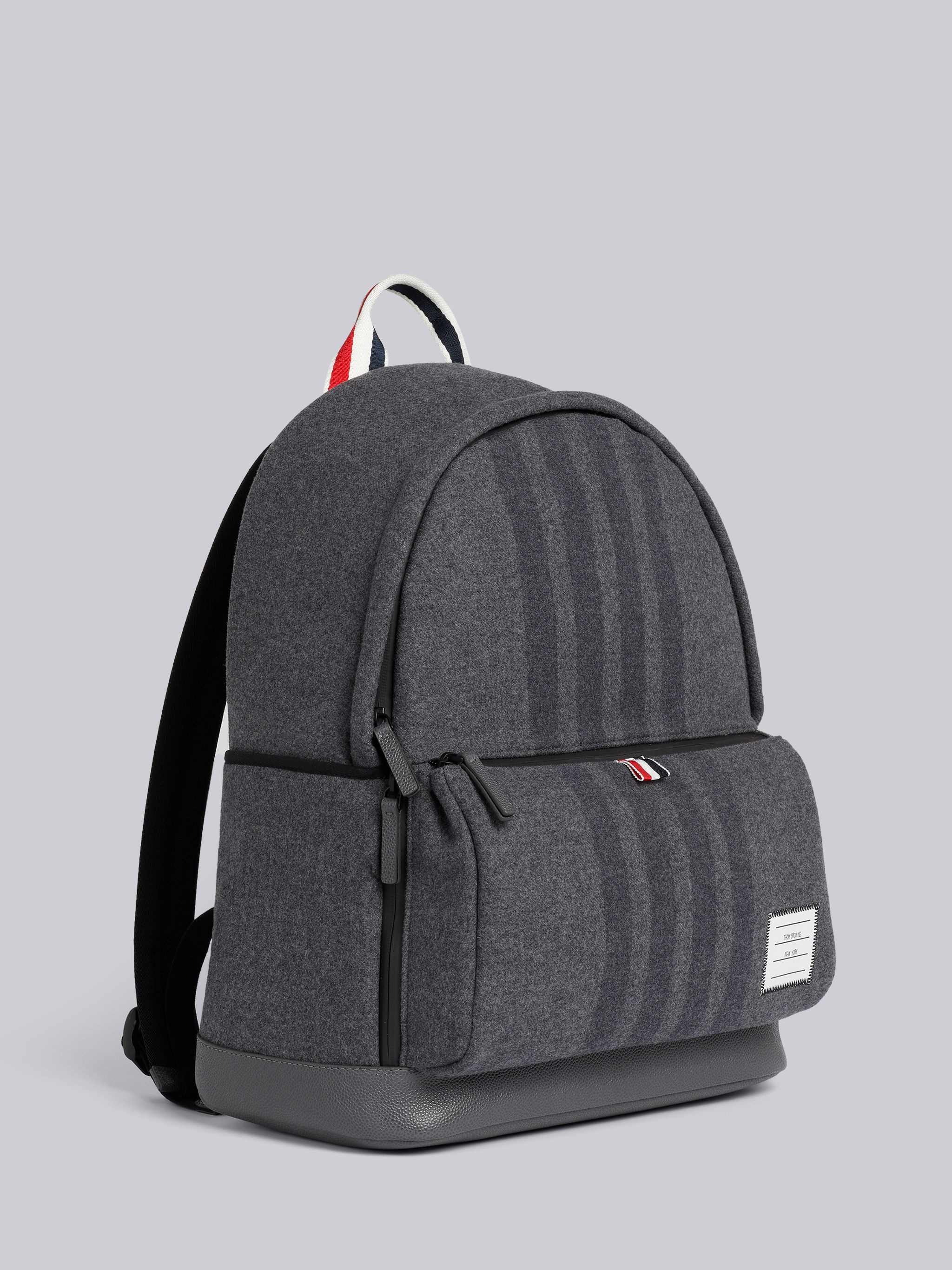 Medium Grey Double Face Melton 4-Bar Easy Backpack - 3