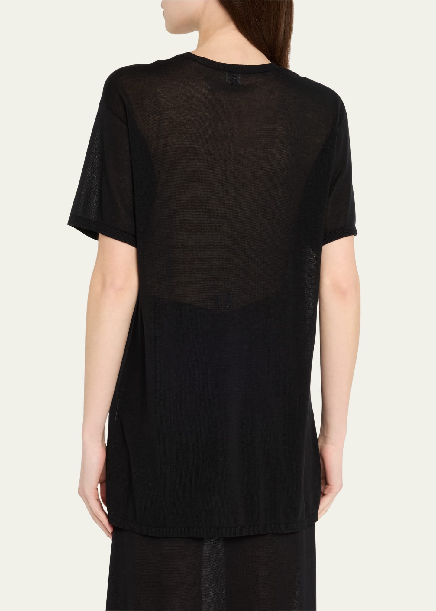 Cashmere-Blend Short-Sleeve Knit T-Shirt - 3