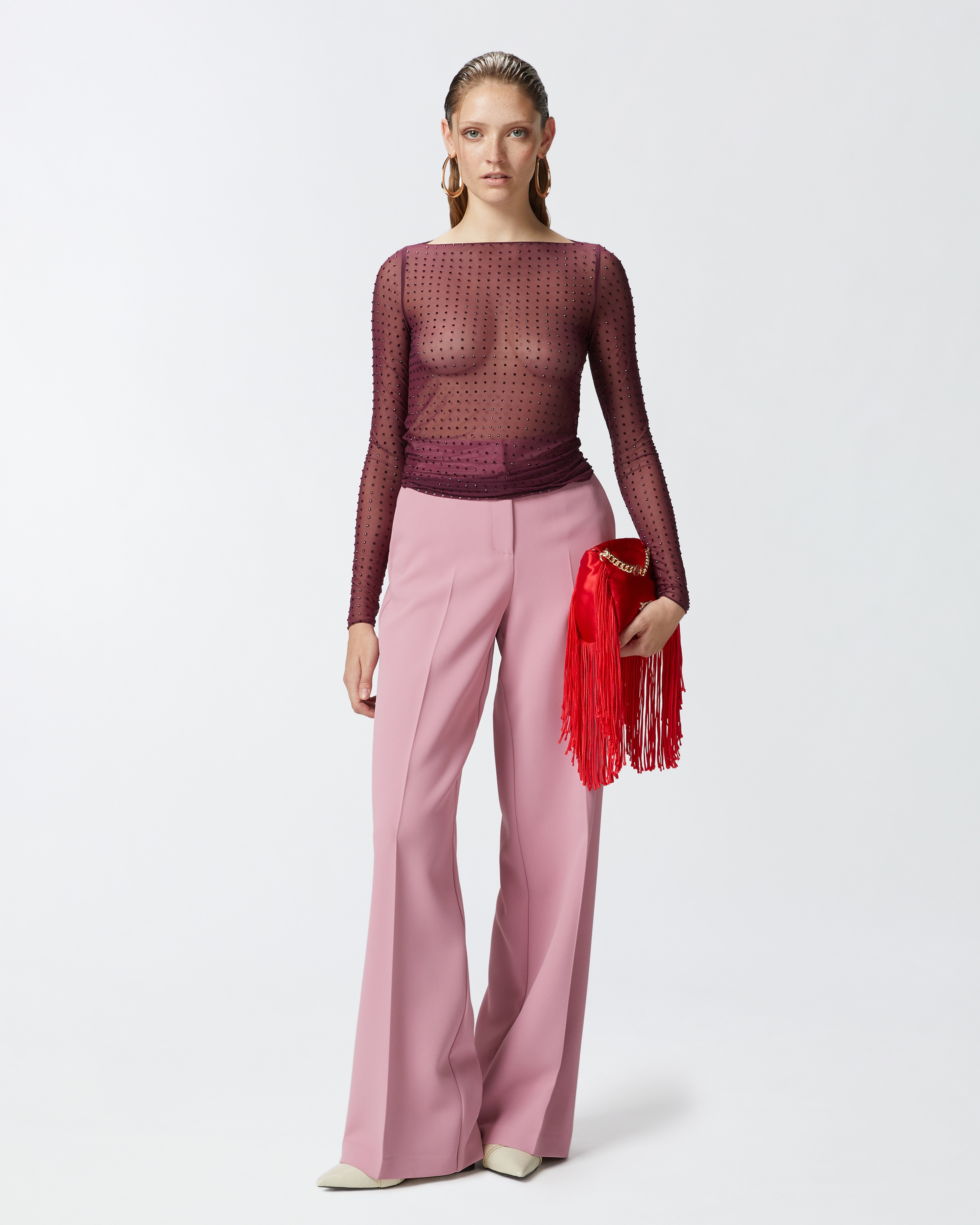 FULLY RHINESTONED LIGHT TULLE SWEATER - 3
