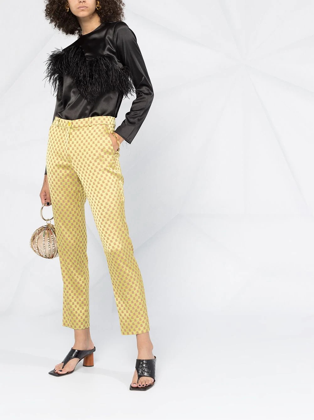 high-waisted cropped trousers - 2