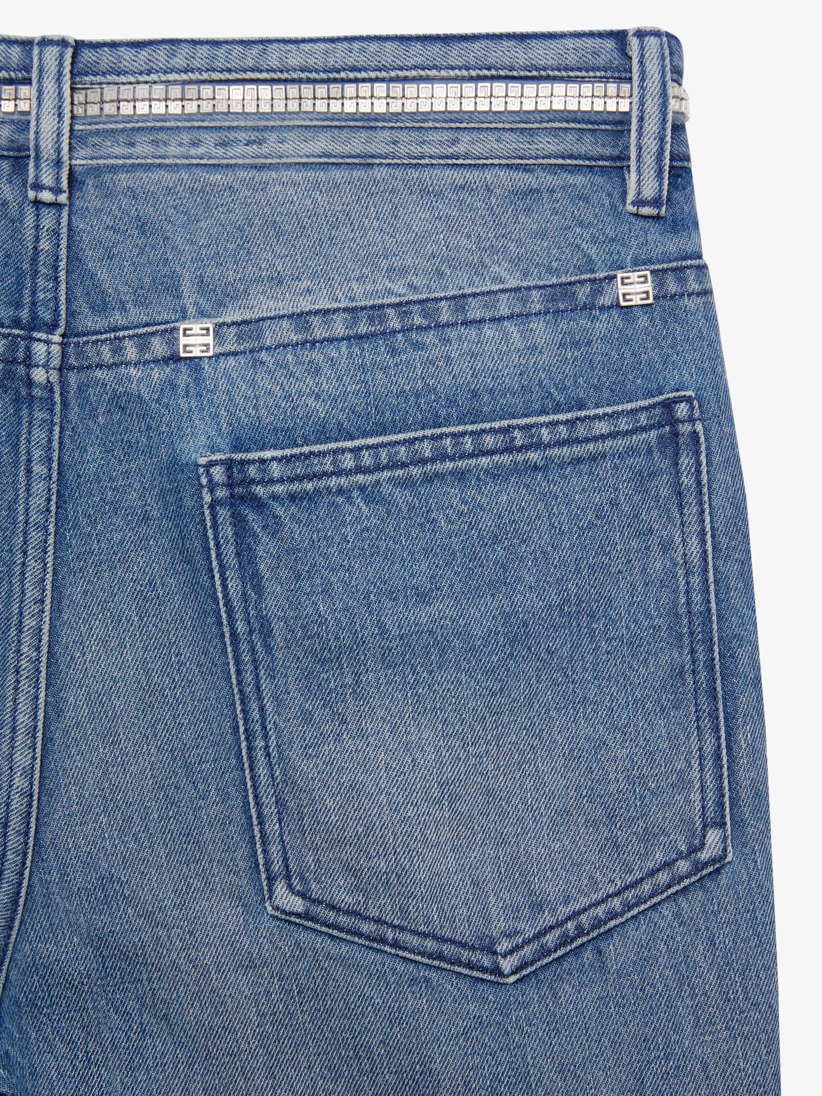 SLIM FIT JEANS IN DENIM WITH METALLICS DETAILS - 5