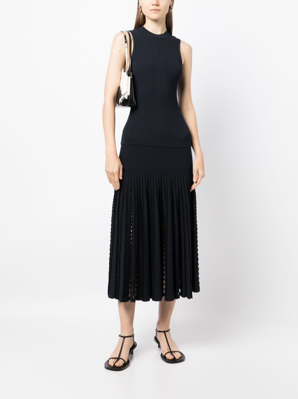 sleeveless ribbed-knit top - 2