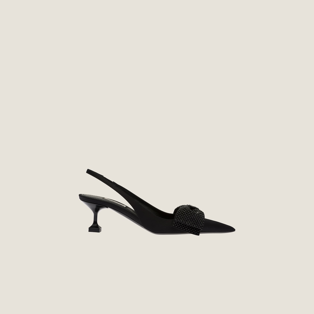Satin slingback pumps - 1