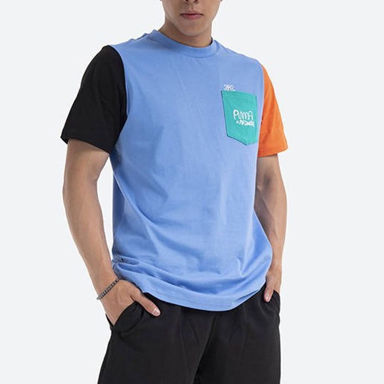 PUMA x Mr Doodle Crossover Casual Sports Round Neck Short Sleeve Blue 530652-83 - 4