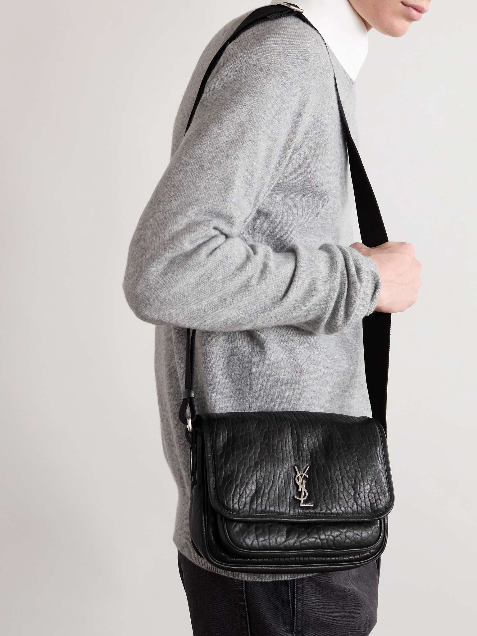 Niki Small Logo-Appliquéd Textured-Leather Messenger Bag - 2