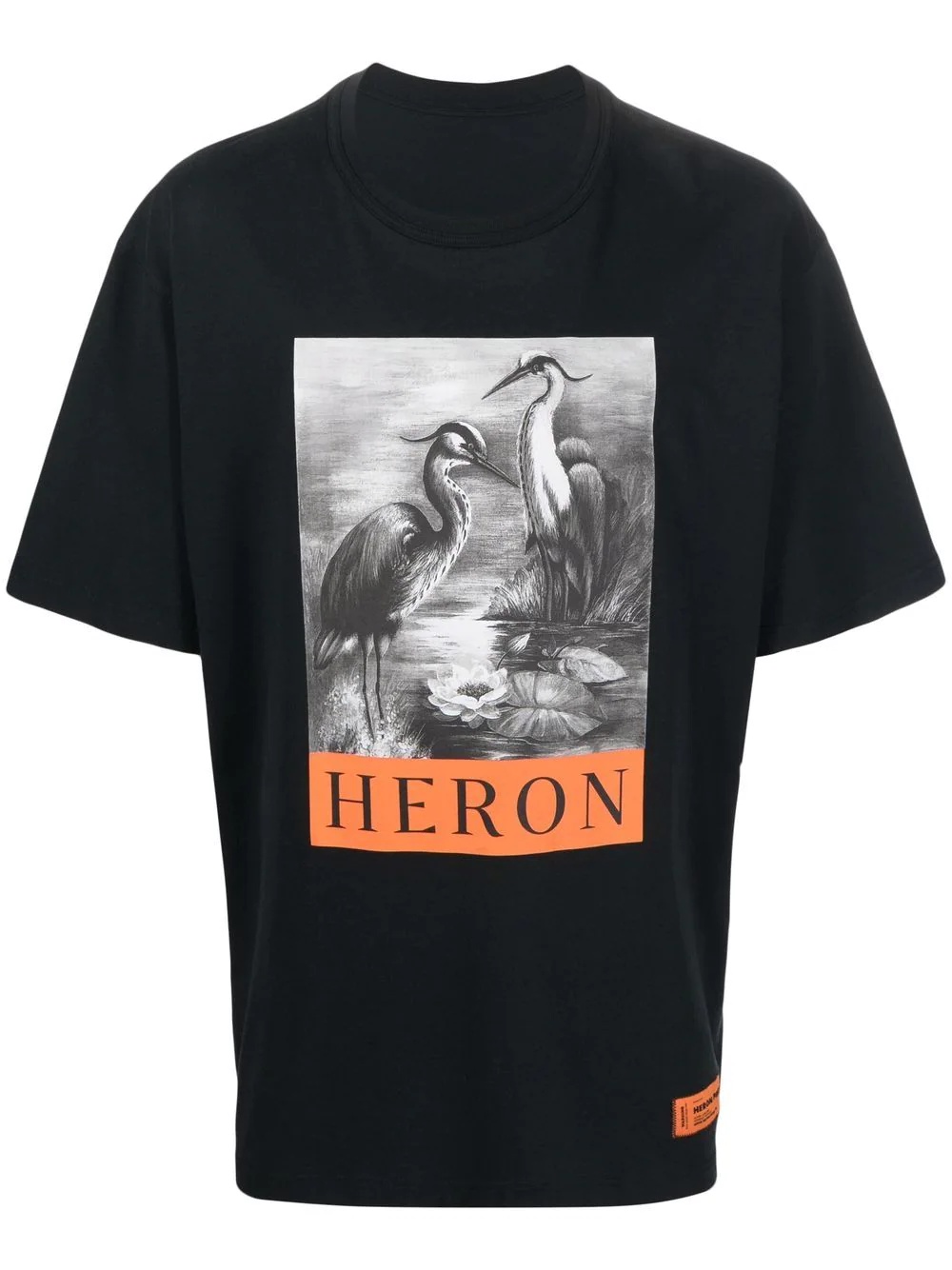 Heron-print cotton T-shirt - 1