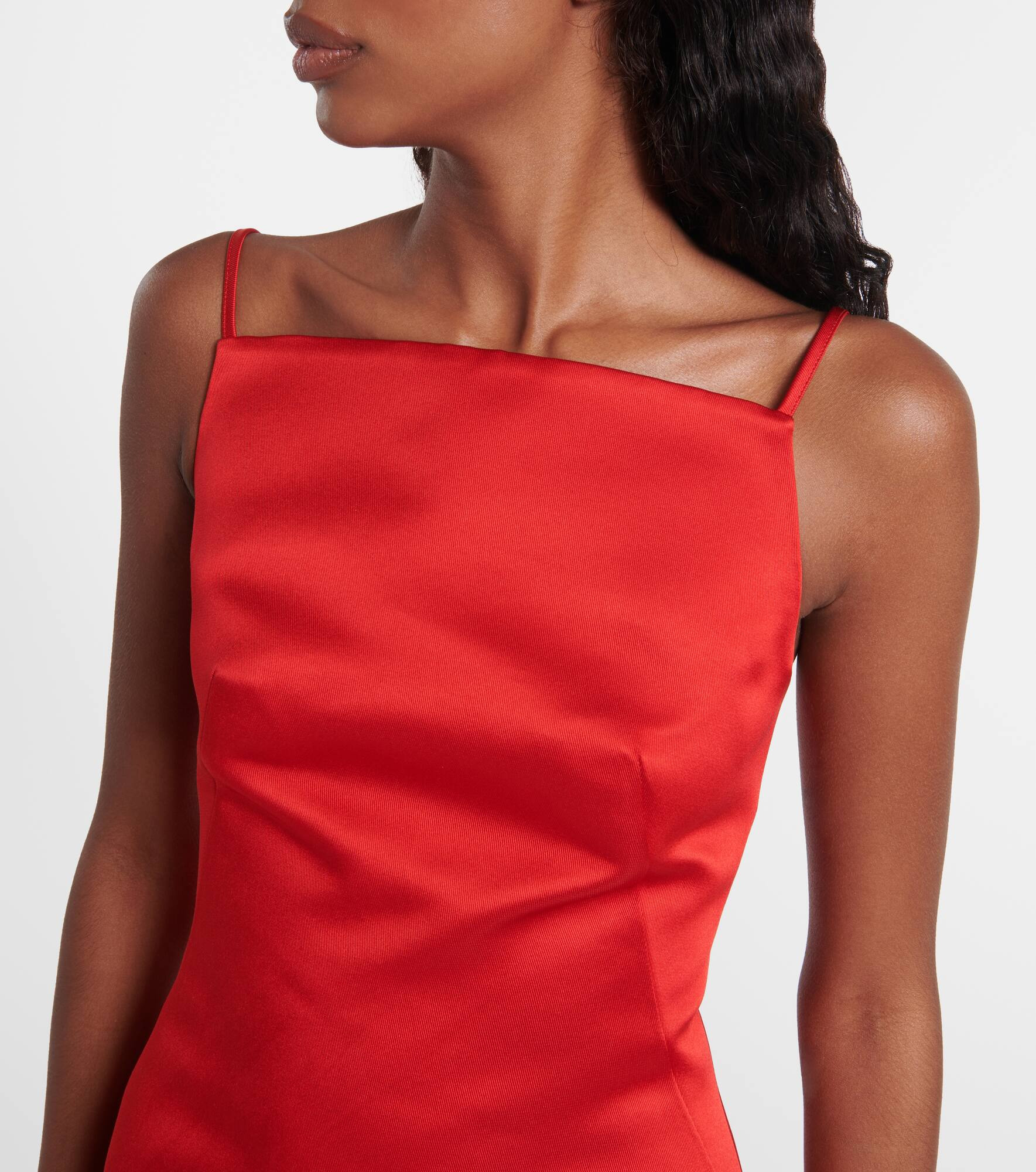 Sliced silk satin minidress - 4