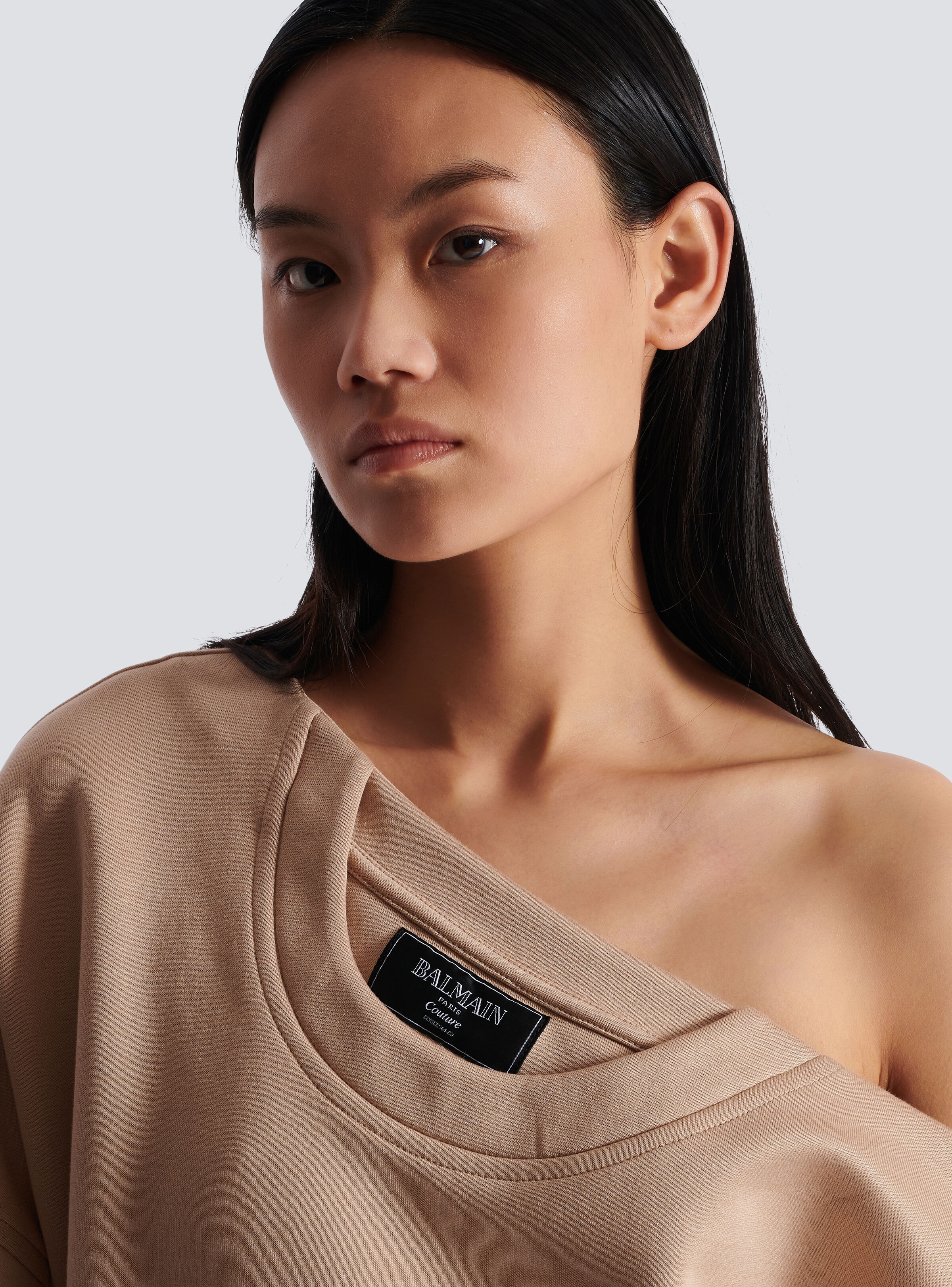 Asymmetrical jersey off-the-shoulder sweatshirt - 8