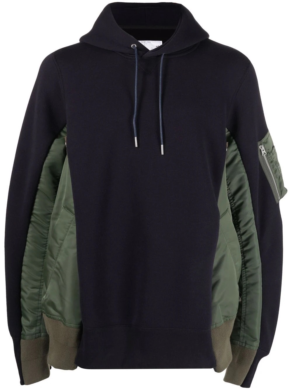 bomber jacket hybrid panelled hoodie - 1