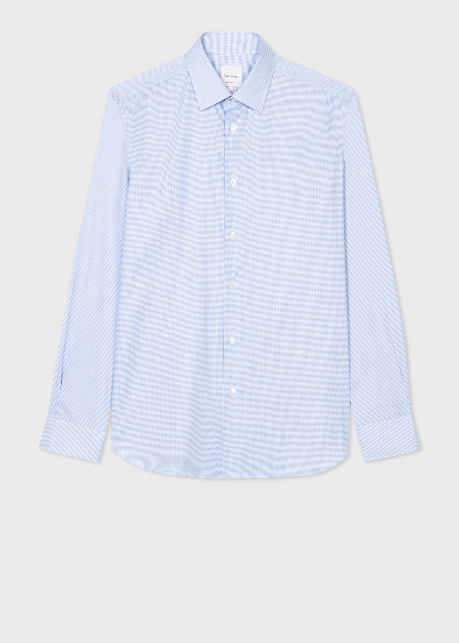 Tailored-Fit Light Blue 'Gingham' Easy Care Shirt - 1