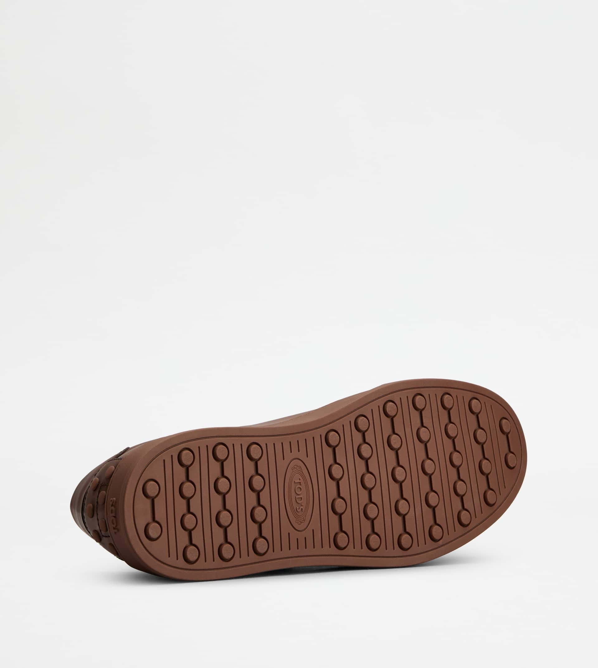 SNEAKERS IN LEATHER - BROWN - 4