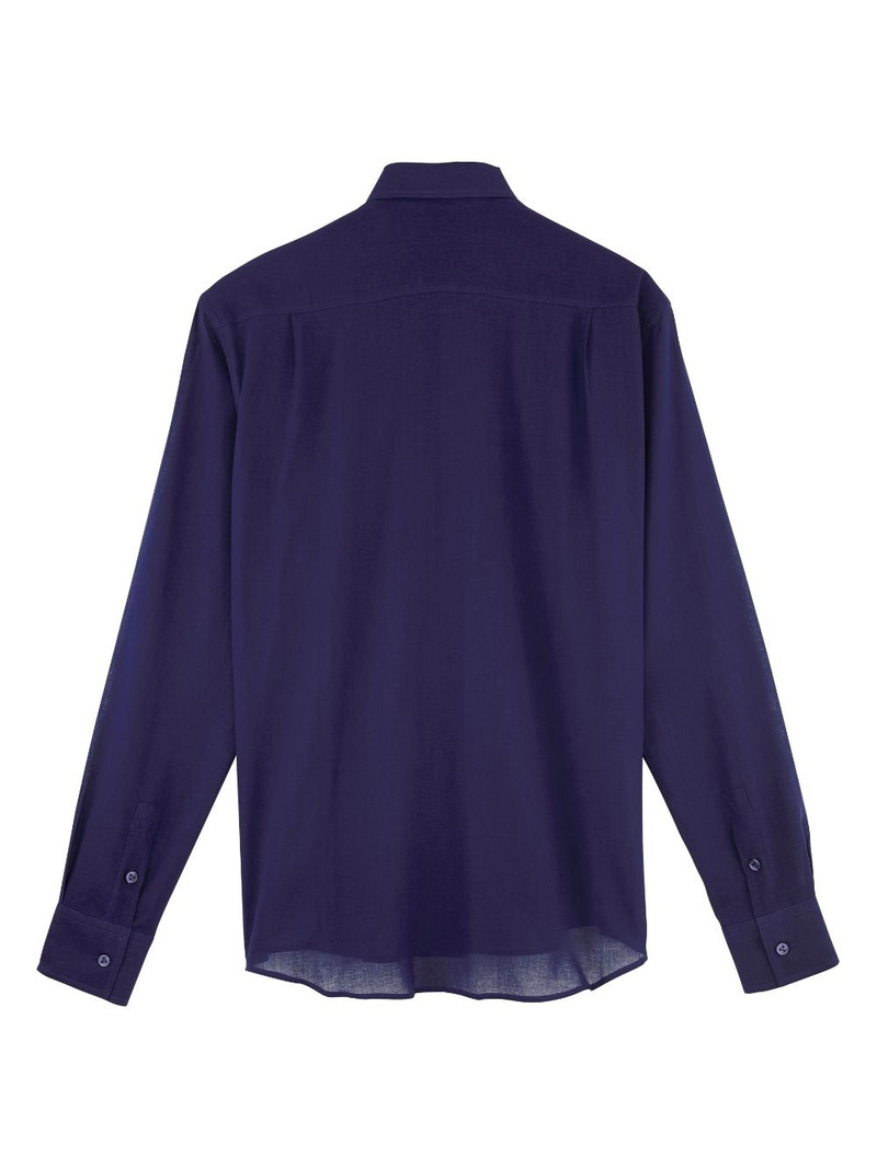 Vilebrequin Caracal Turtle-embroidered voile shirt outlook