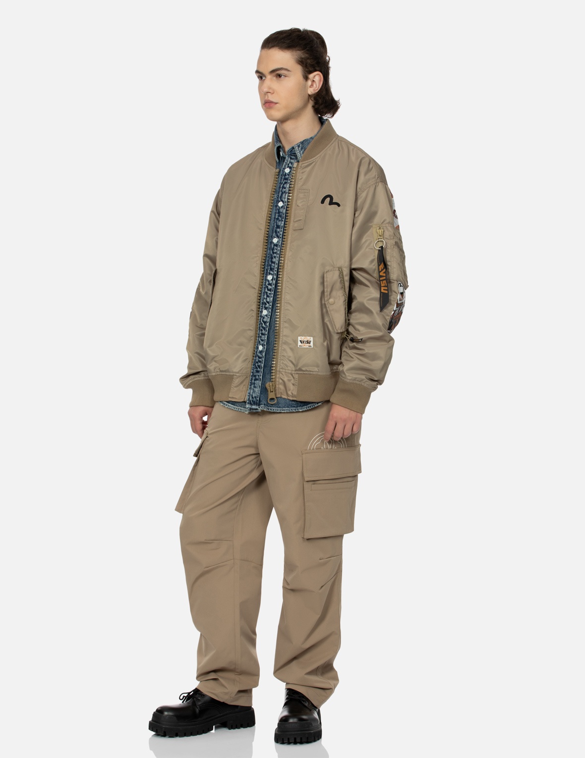 "VIRTUAL VACATION" DAICOCK PRINT LOOSE FIT BOMBER JACKET - 4