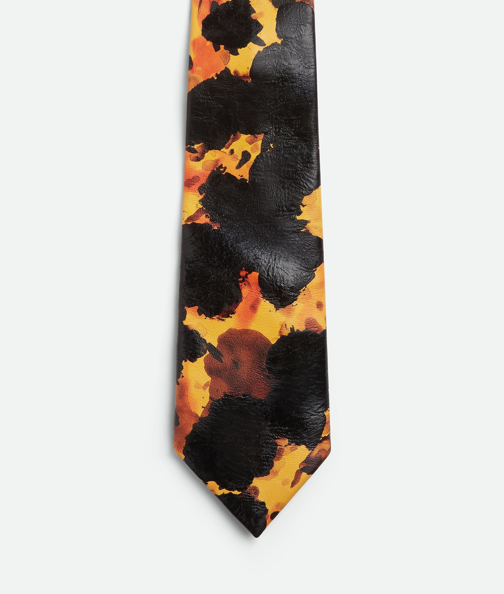 Turtle Shell Printed Leather Tie - 1