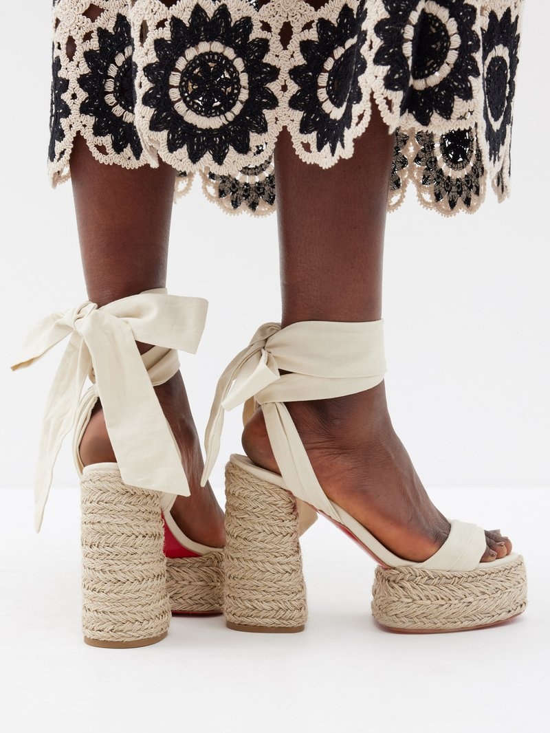 【Christian Louboutin】mariza de desert 130 エスパドリーユ Christian Louboutin MARIZA DU DESERT Platform Heels