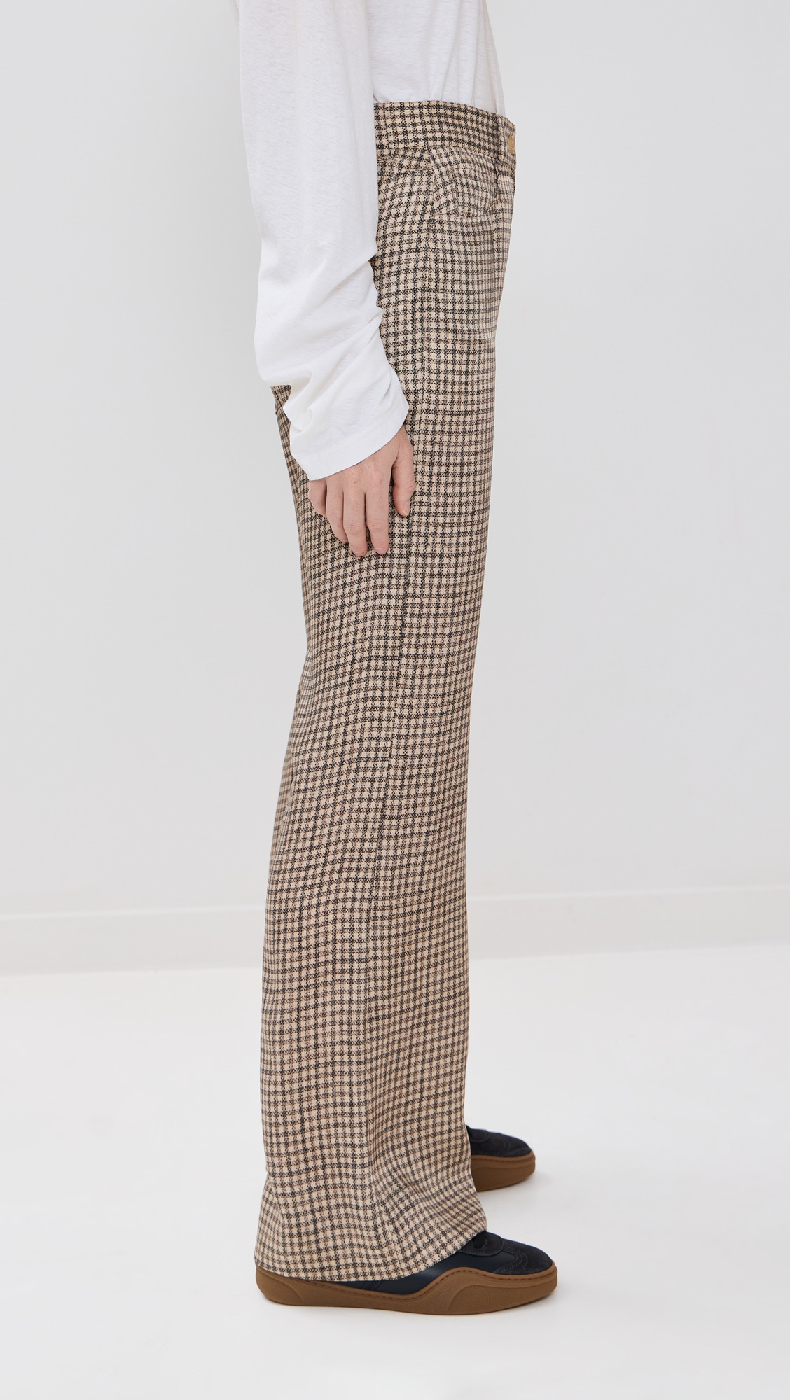 Check Fluid Twill Trousers - 4