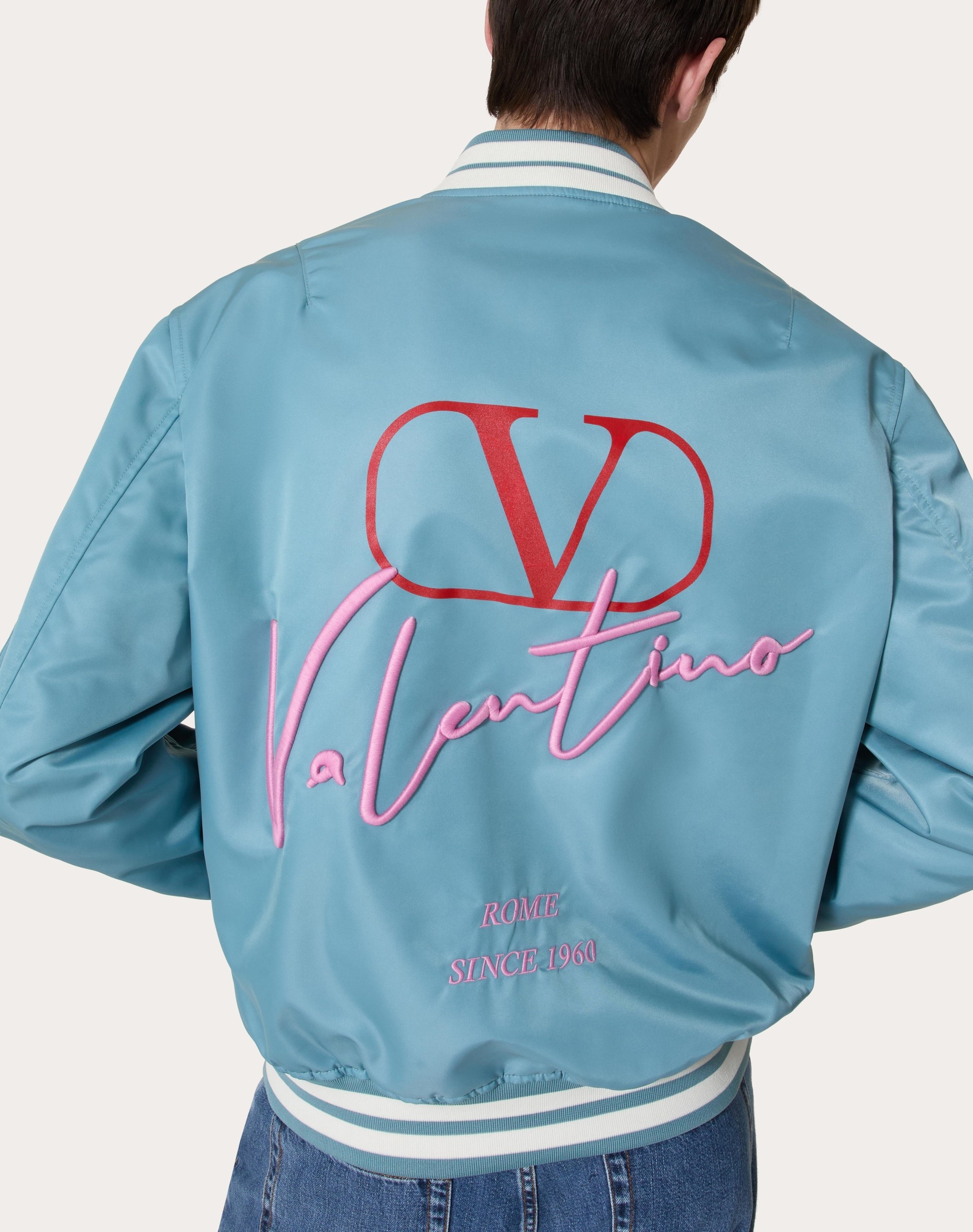 NYLON BOMBER JACKET WITH VALENTINO EMBROIDERY AND VLOGO SIGNATURE PRINT - 5
