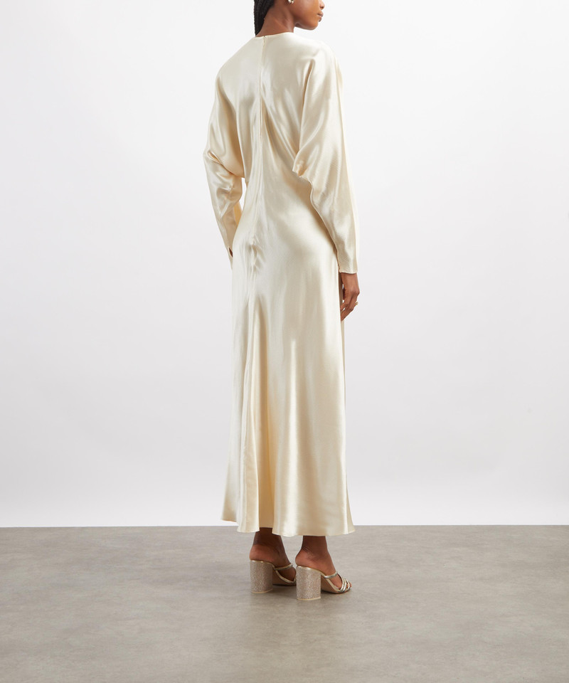 Naomie Cream Satin Dress 4