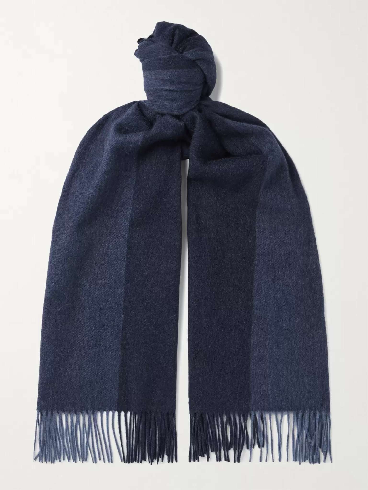 Fringed Colour-Block Cashmere Scarf - 1