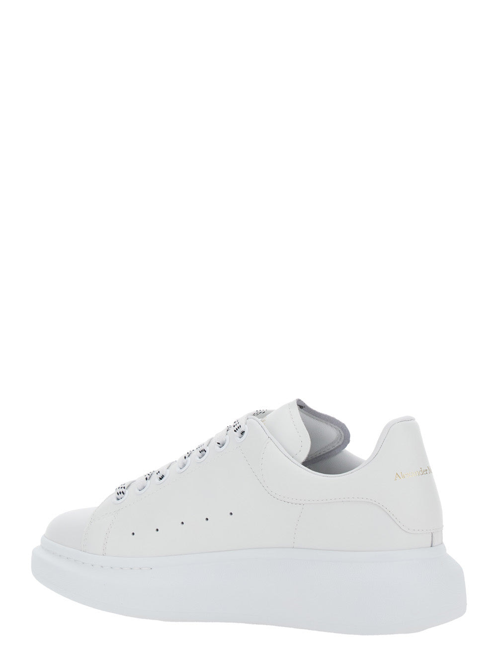 Alexander Mcqueen Men White Low Top Sneakers With Logo Lettering On Tongue And Heel In Leather Man - 3