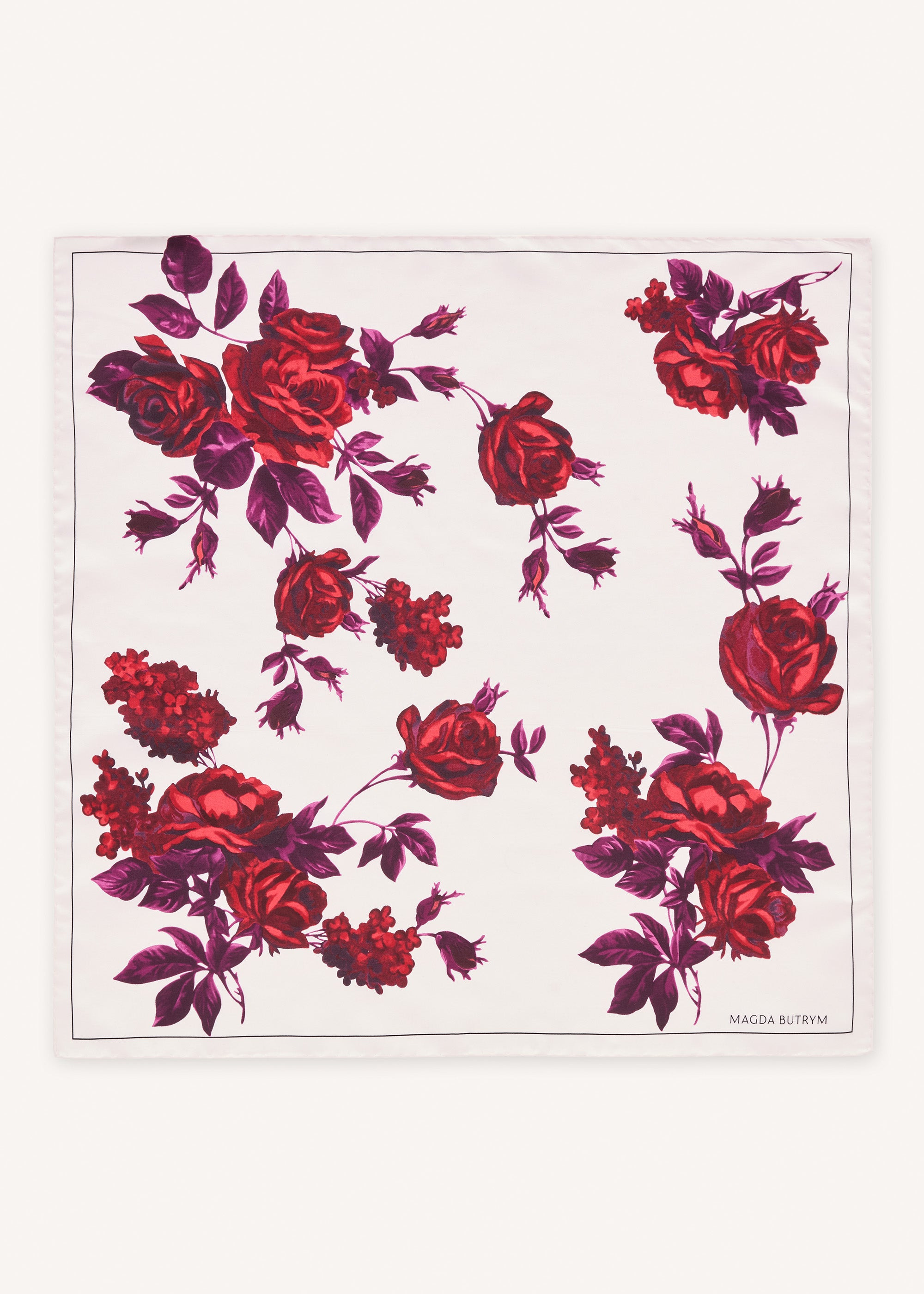 Bloom silk scarf in violet - 2
