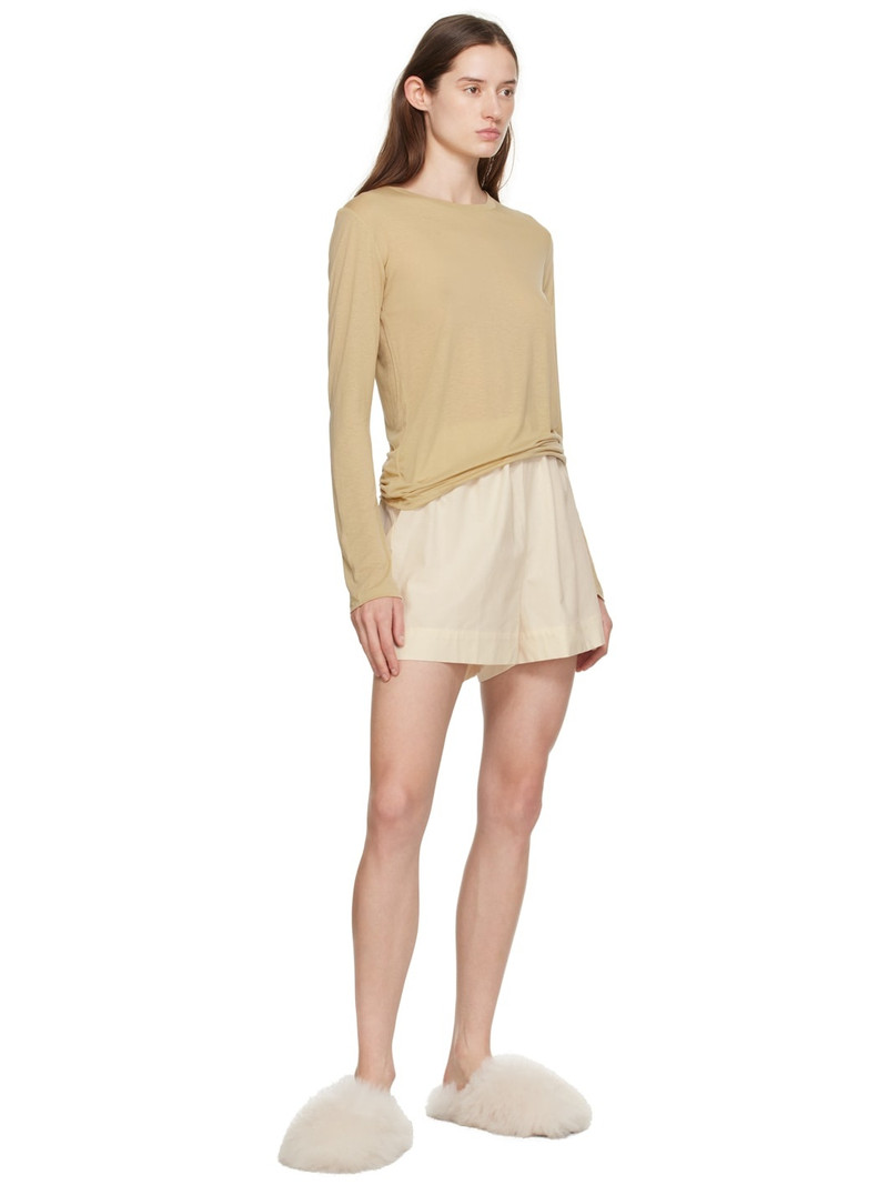 BASERANGE Beige Crewneck Long Sleeve T-Shirt outlook