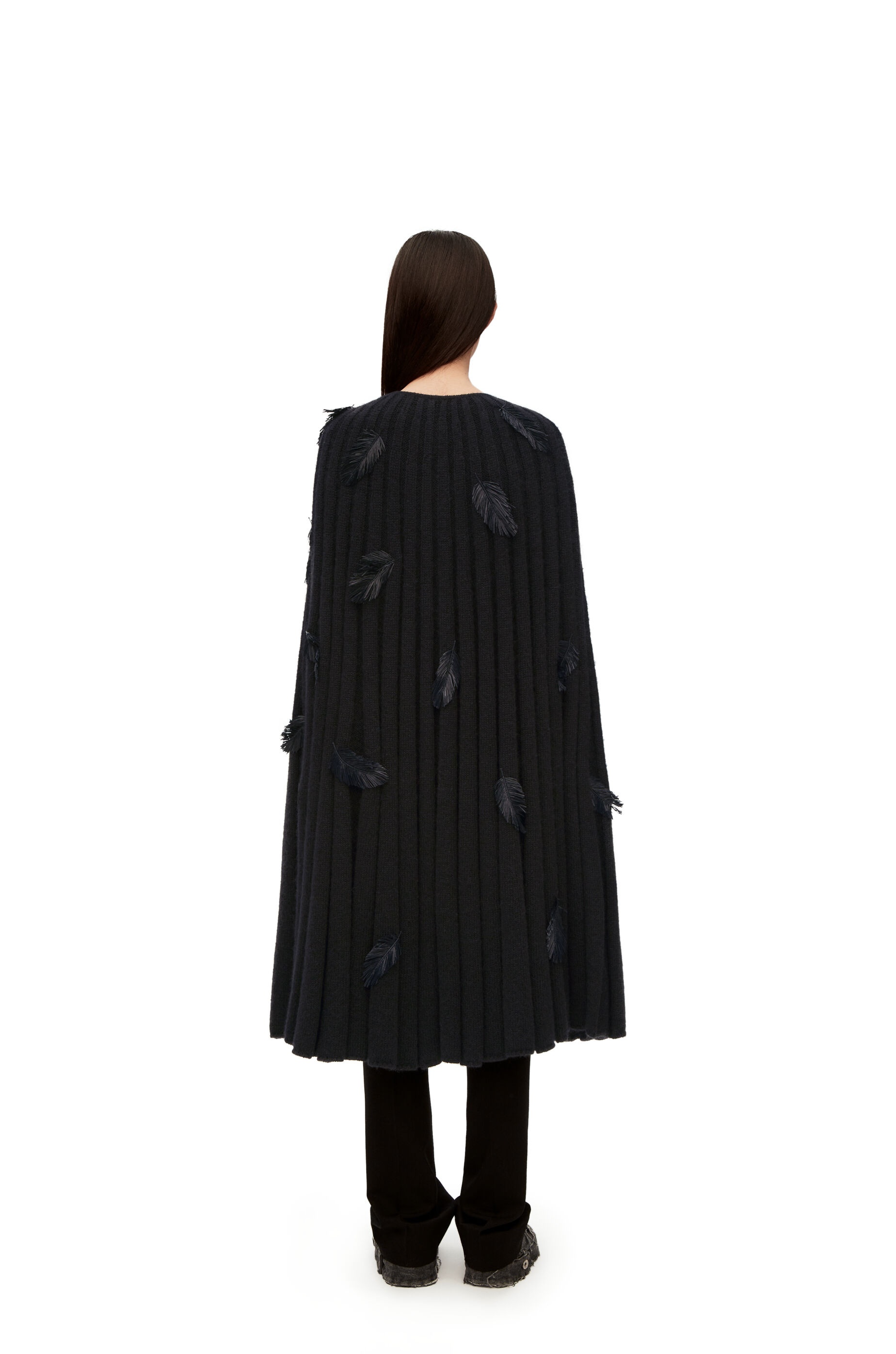 Feathers cape in mohair and wool blend - 3