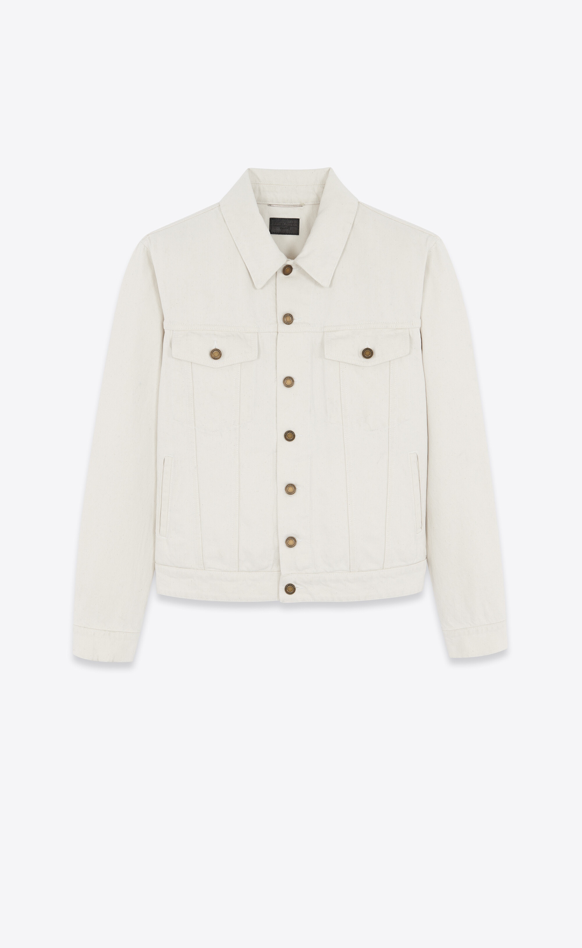 classic jacket in caribbean white denim - 1