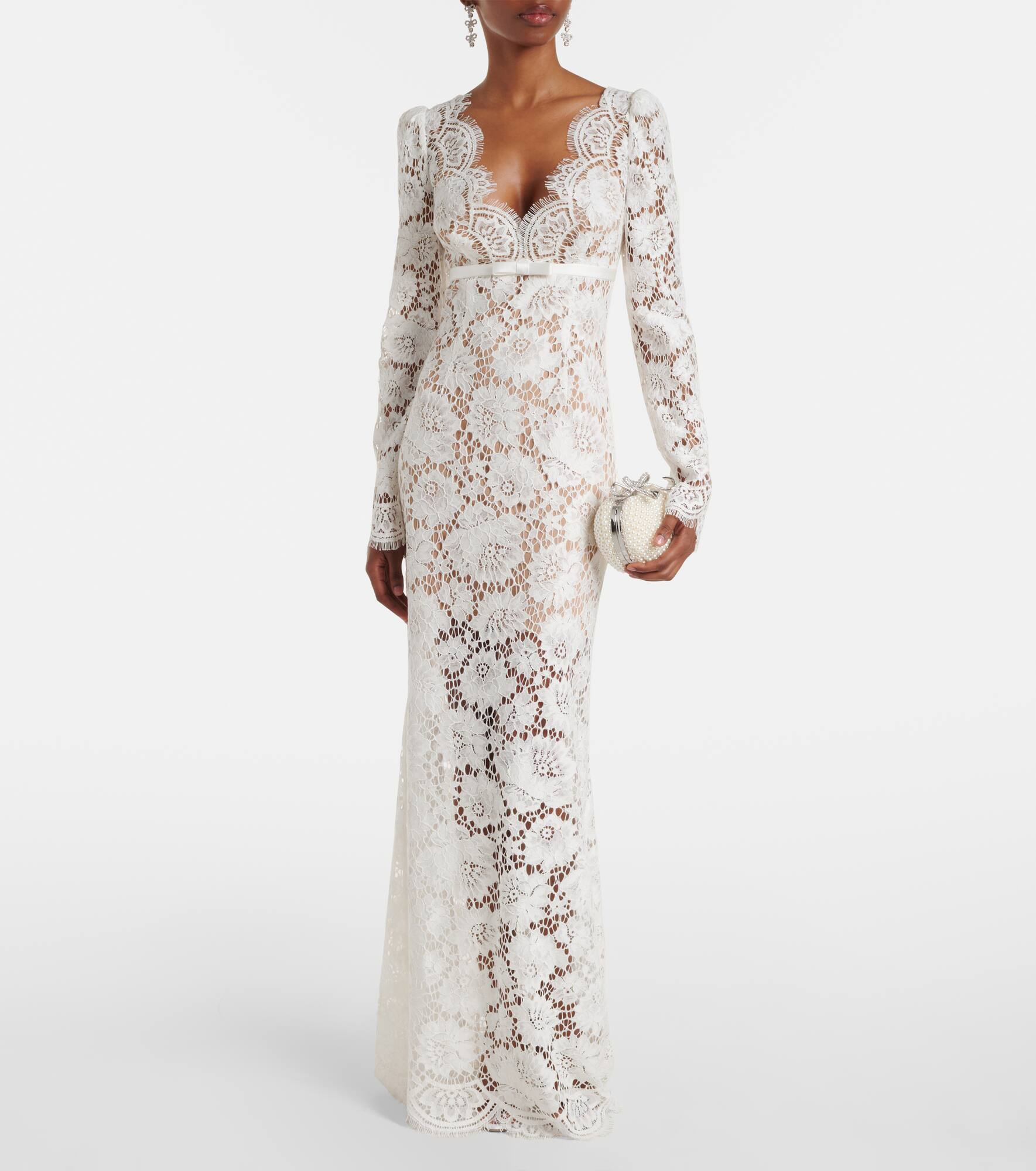 Bow-detail lace maxi dress - 2