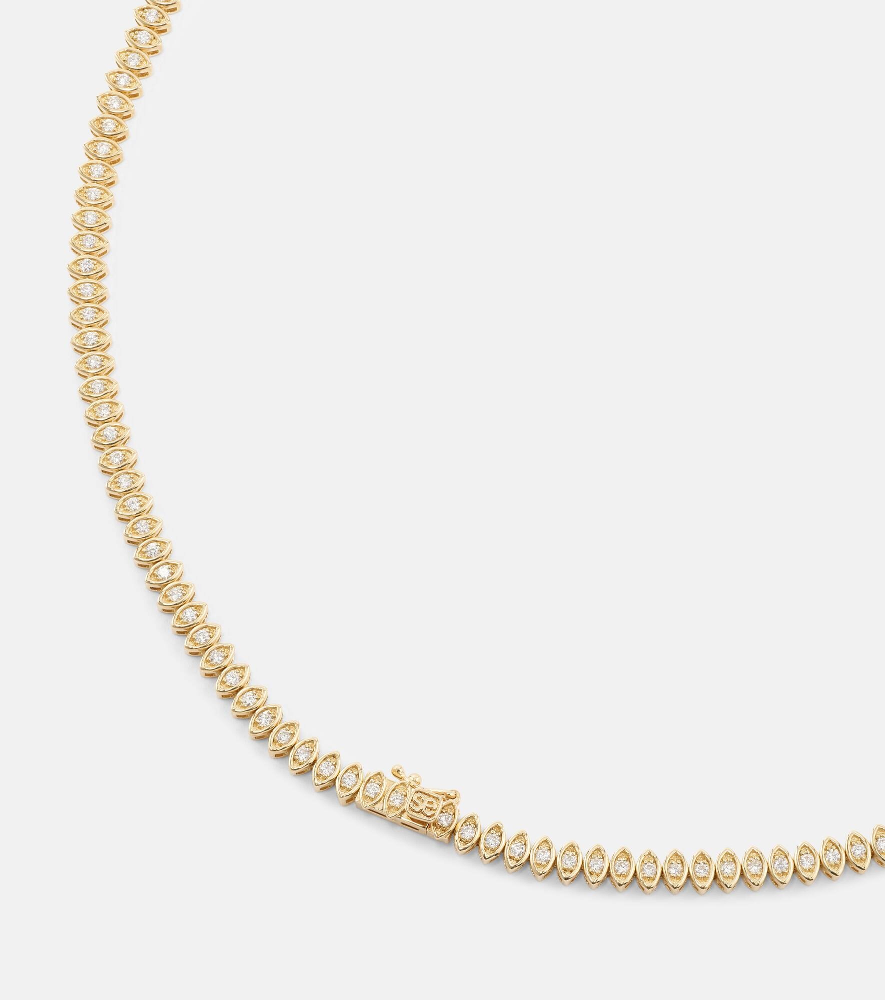 Eternity 14kt gold necklace with diamonds - 4
