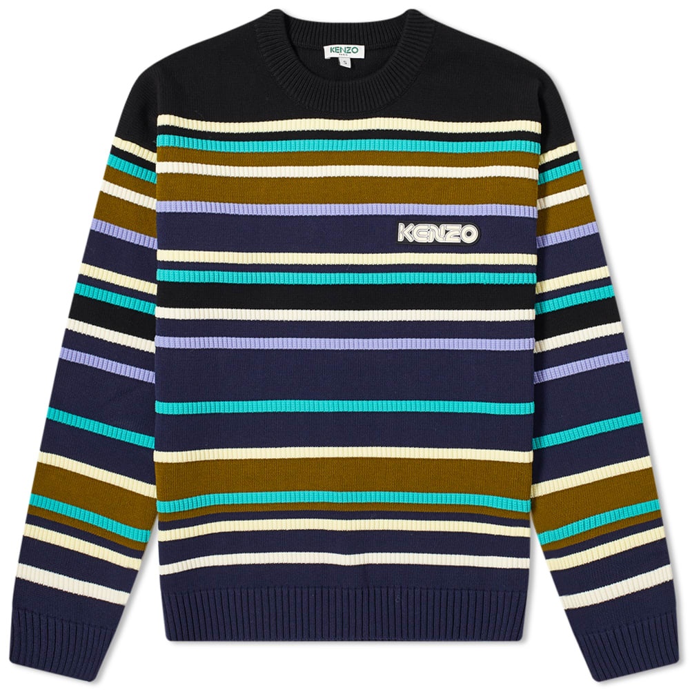 Kenzo Striped Logo Knit Jumper - 1