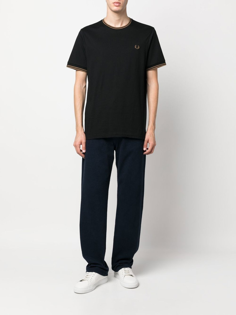 Fred Perry stripe-trim cotton T-shirt outlook