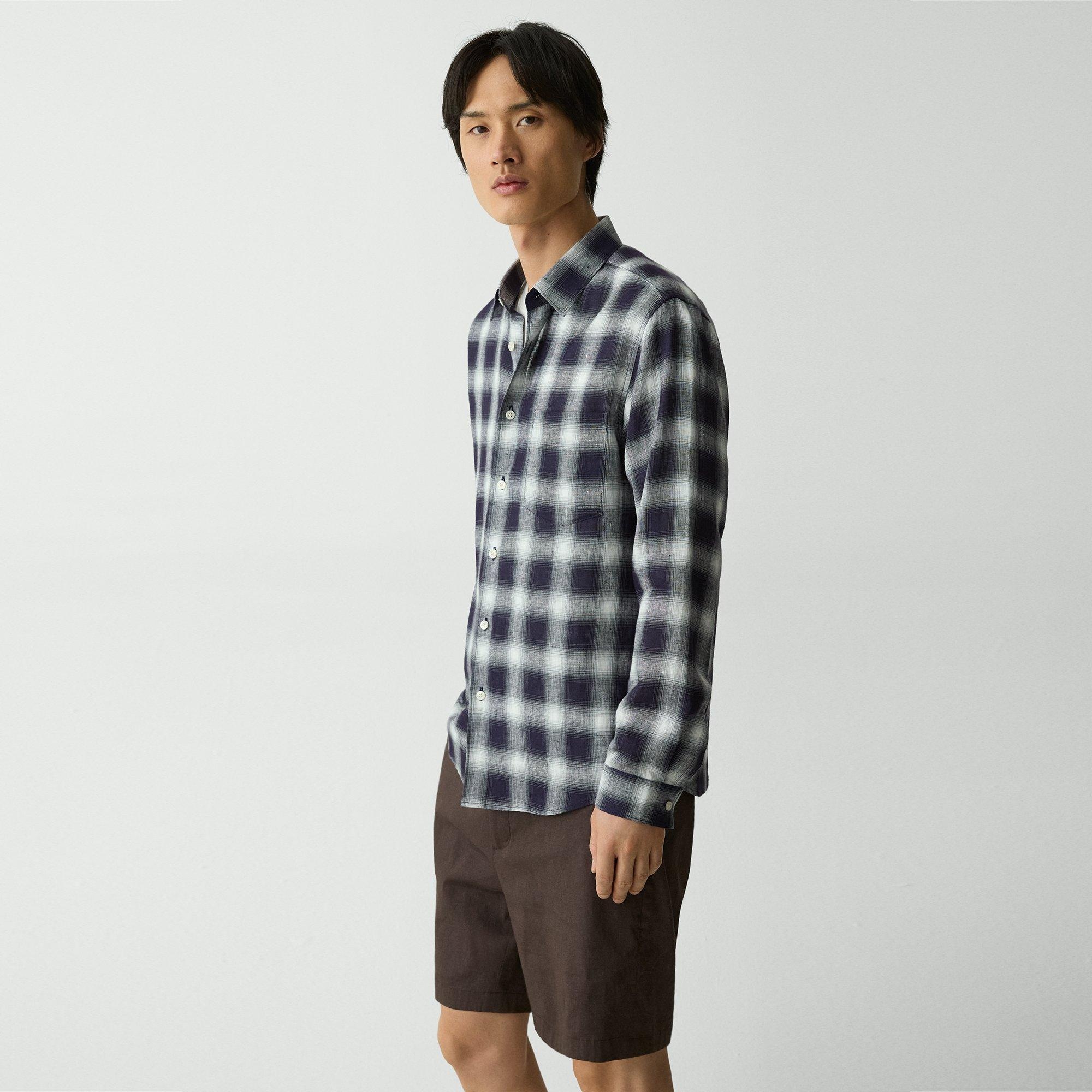 Irving Shirt in Ombré Check Linen - 3