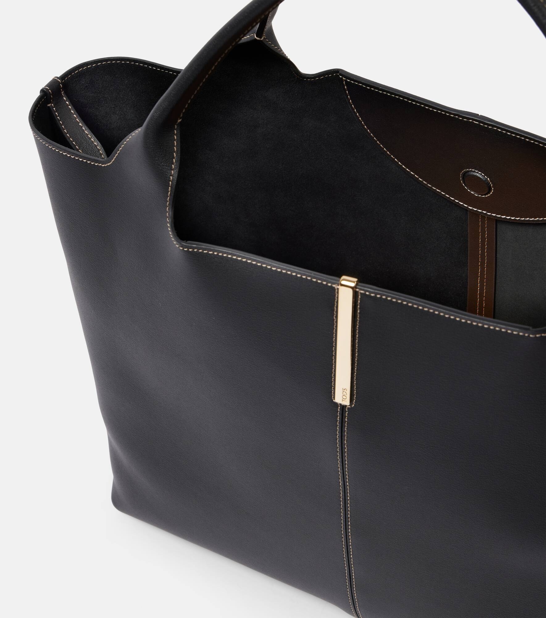 Medium leather tote bag - 3