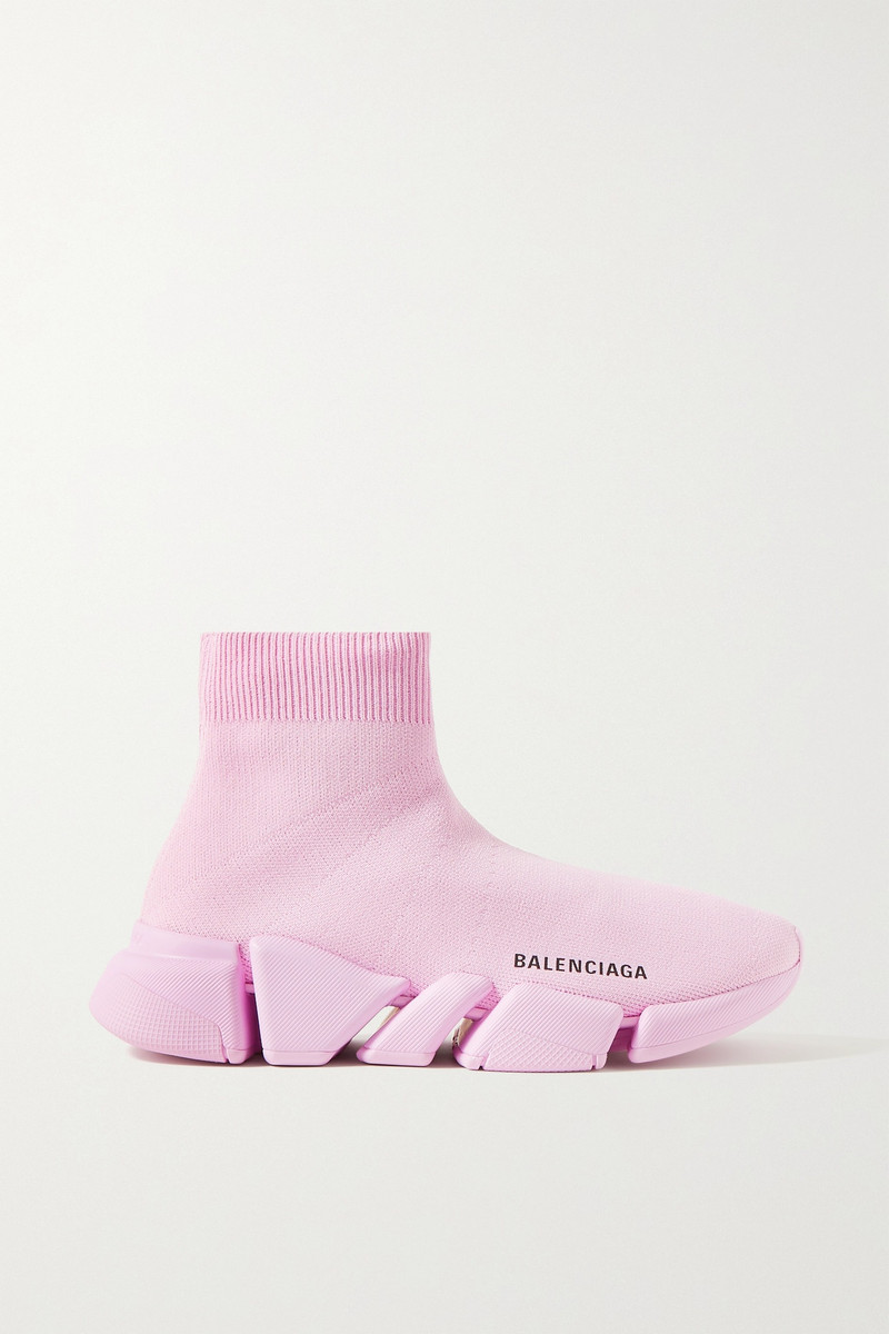 Speed 2.0 ribbed stretch-knit high-top sneakers - 1
