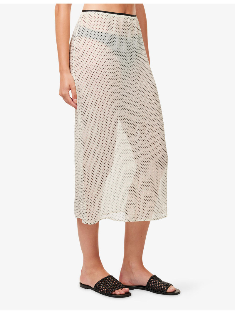 Polka-Dot Sheer Midi Skirt 3