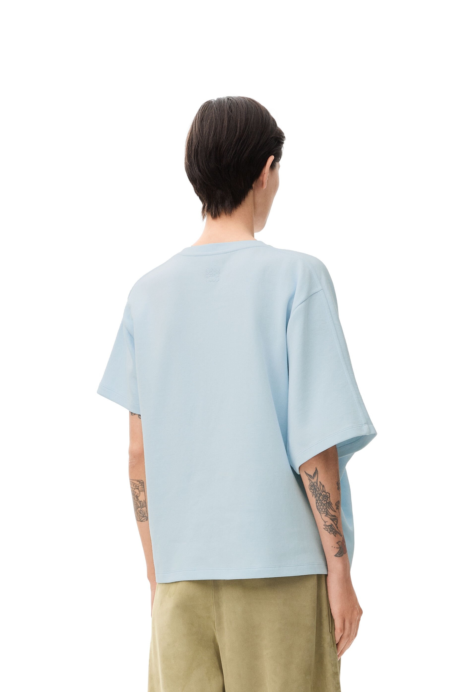 Tシャツ・カットソー Loewe EMBROIDERED TSHIRT DRAPED Loewe Embroidered draped T-shirt in cotton blend | REVERSIBLE