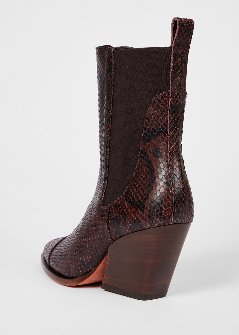 Women's Brown 'Topaz' Snake-Embossed Boots 4