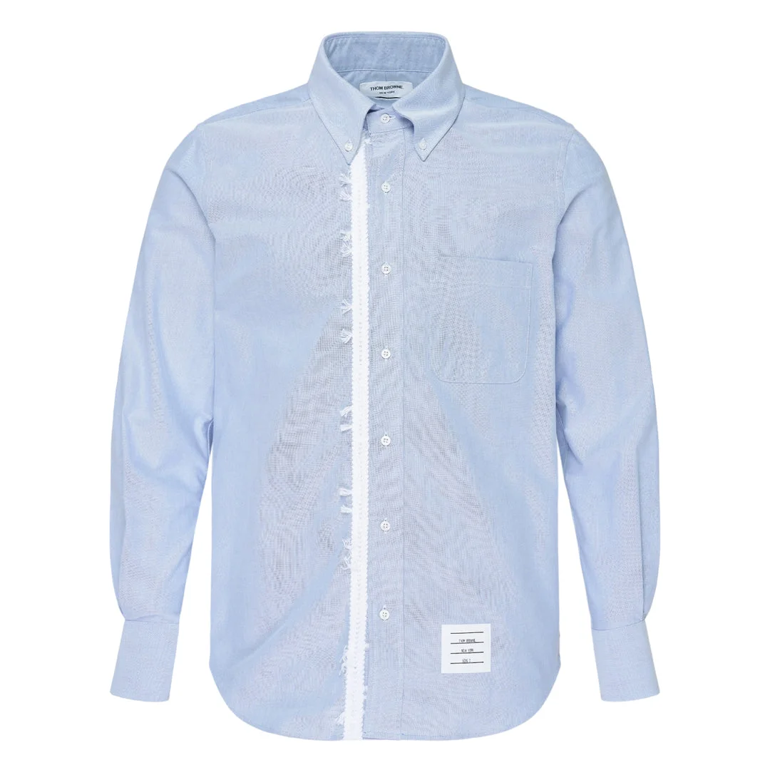 Straight Fit Long Sleeve Button-Down Shirt - 1
