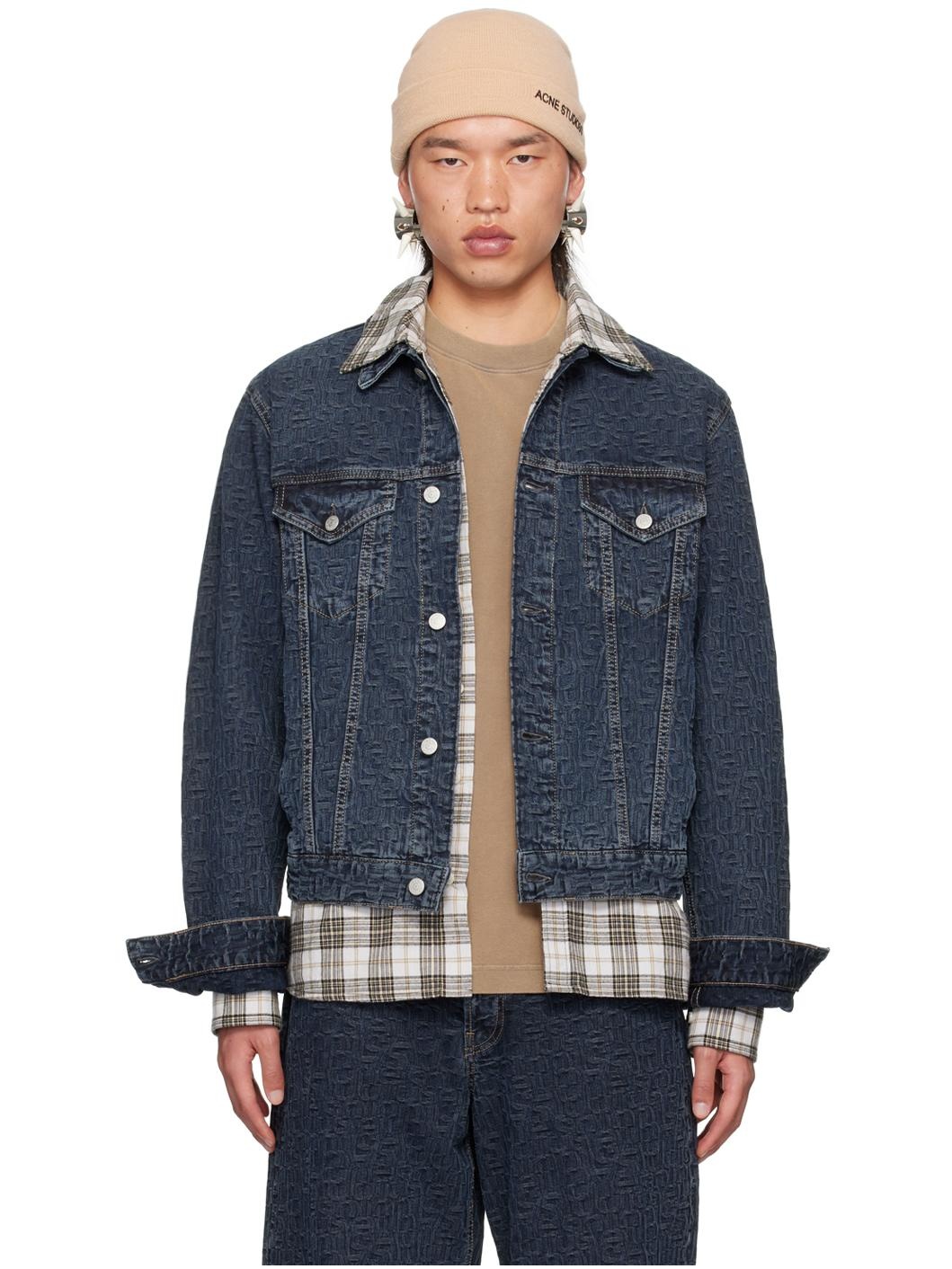 Blue Cropped Denim Jacket - 1